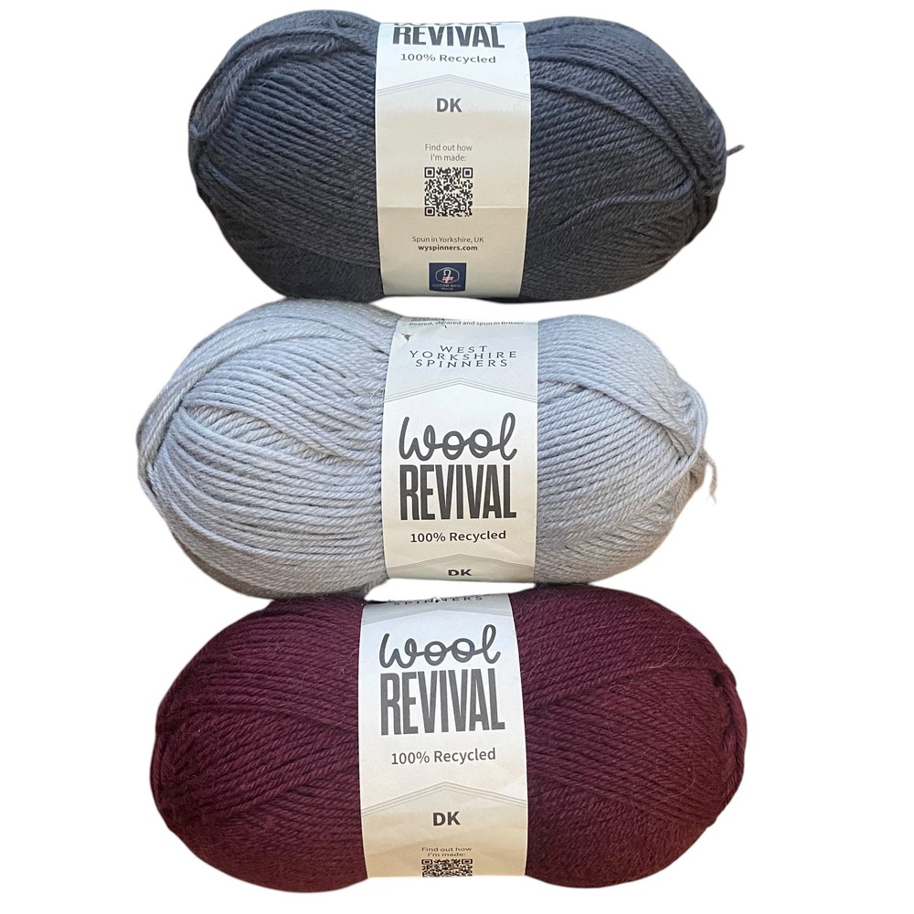West Yorkshire Spinners Wool Revival DK Yarn 100% Recycled 300g Slate Flint Fig